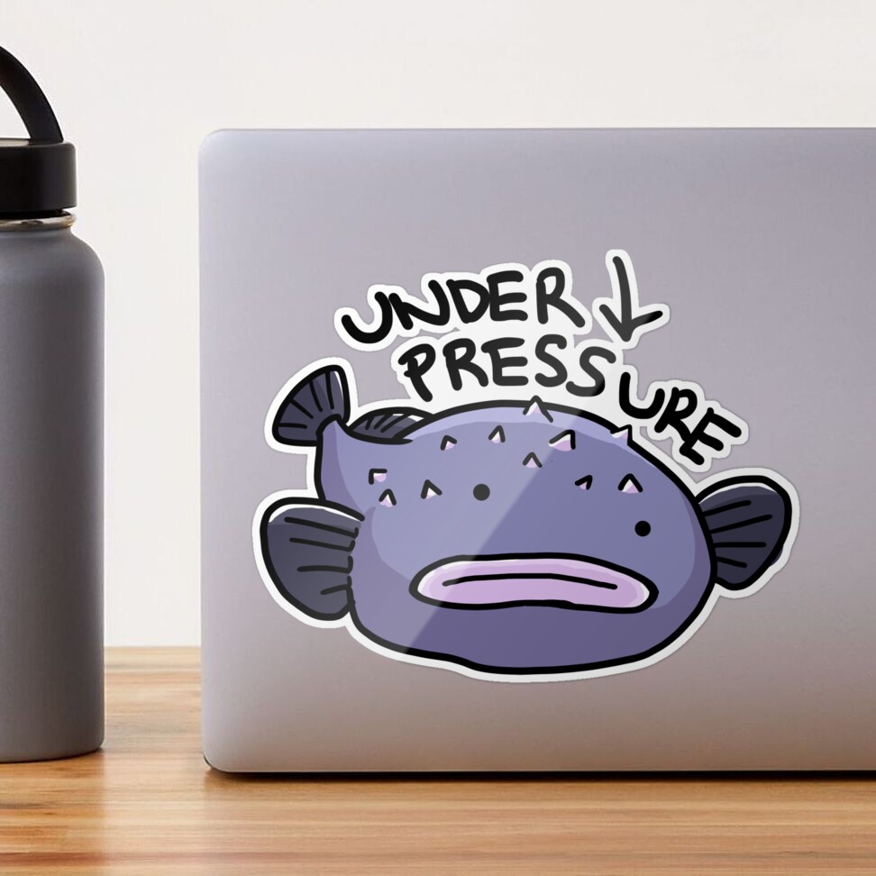 Bob the Blobfish (when under pressure) Sticker for Sale by Anlon Zhu