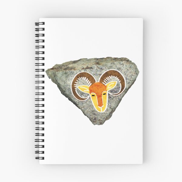 Item preview, Bright sheep / goat head on a rock designed and sold by Argent Whiskers.
