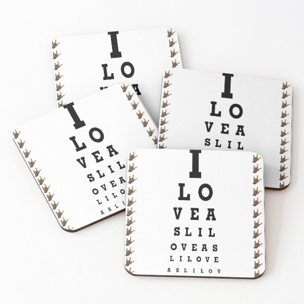 Item preview, I LOVE ASL EYE CHART designed and sold by EloiseArt.