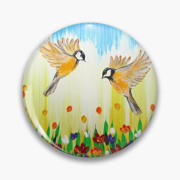 Item preview, Happy art  (Yellow Tits, French Birds and Meadow) designed and sold by CateJacobs.