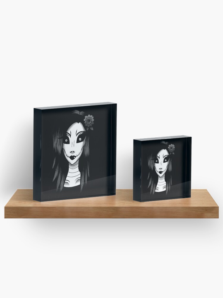 Thumbnail 3 of 5, Acrylic Block, Skeleton Woman designed and sold by DecadentCrypt.