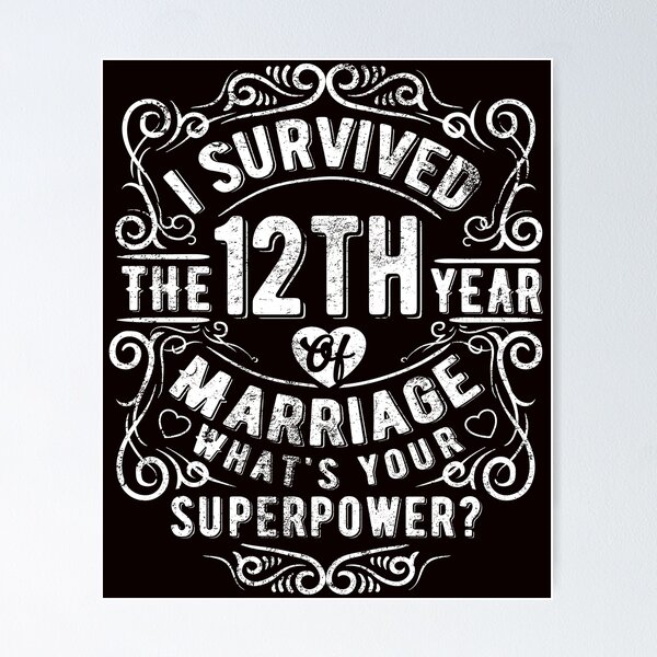 12nd Wedding Anniversary Gift - Level 12 Complete Video Gamer | Poster