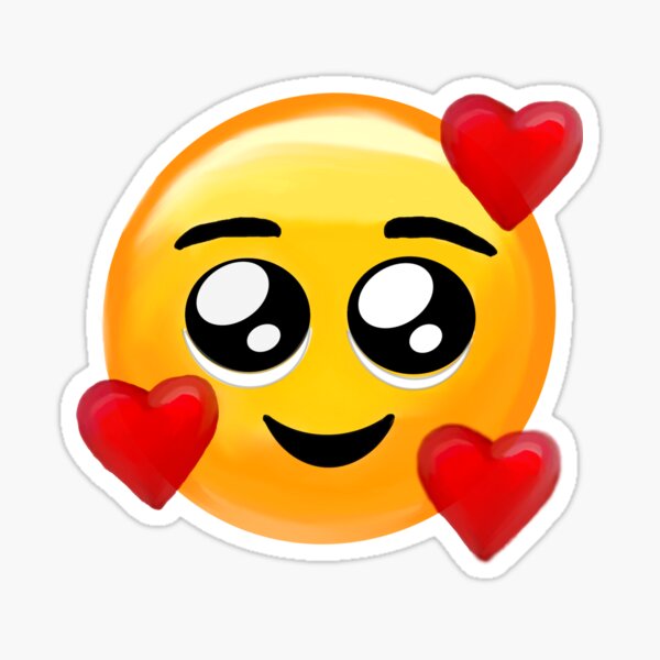 Emoji Heart Eyes Stickers Redbubble - emoji heart roblox