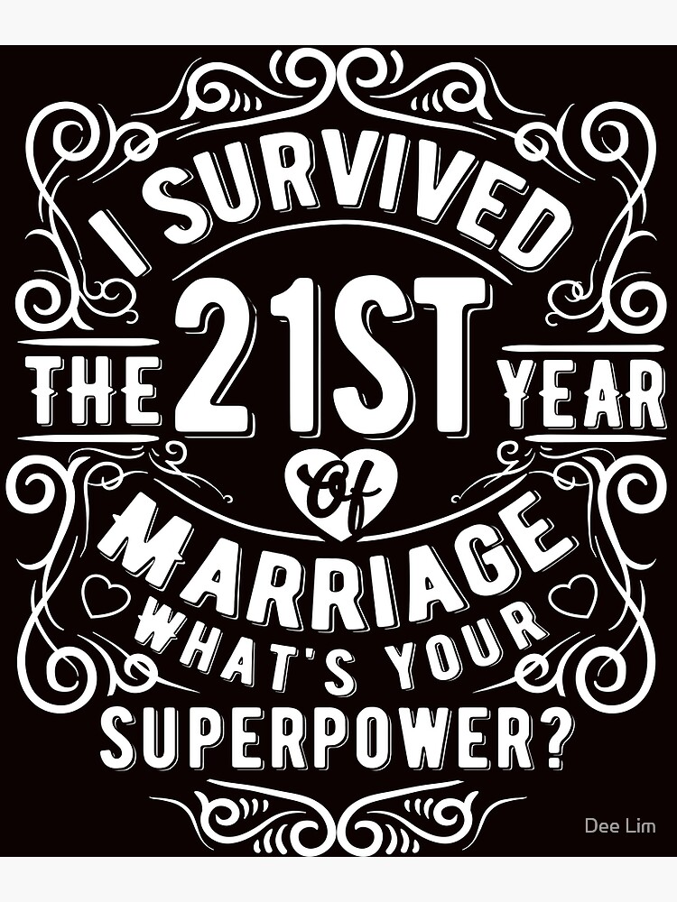 Funny Wedding Anniversary Gift 21 years Wedding Marriage Gift Poster