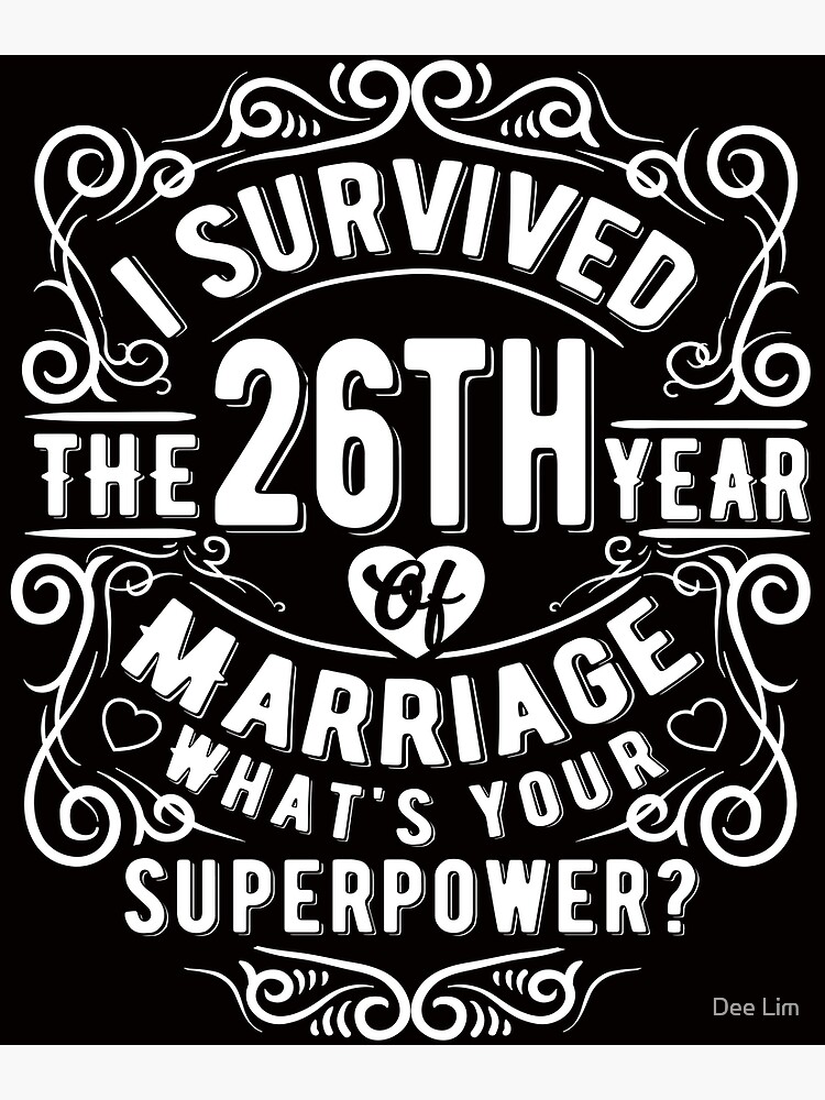 Carte De Vœux Cadeau D Anniversaire De Mariage Drole 26 Ans Cadeau De Mariage Mariage Par Essinet Redbubble