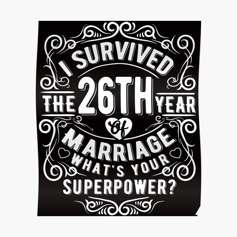 Carte De Vœux Cadeau D Anniversaire De Mariage Drole 26 Ans Cadeau De Mariage Mariage Par Essinet Redbubble