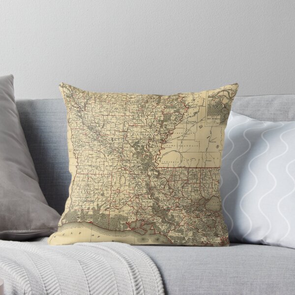 Item preview, Vintage Map of Louisiana (1896) designed and sold by BravuraMedia.