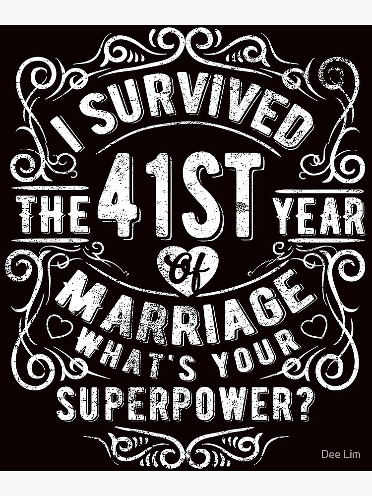 Carte De Vœux Cadeau D Anniversaire De Mariage Drole 41 Ans Cadeau De Mariage Mariage Par Essinet Redbubble