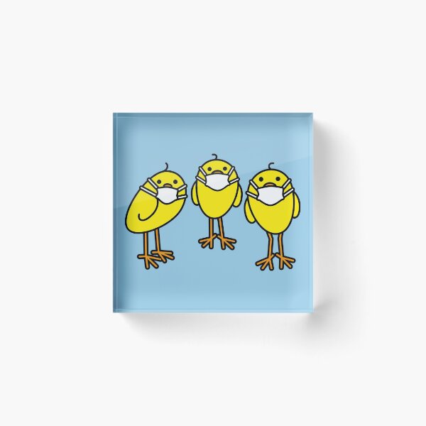 Item preview, Three Cute Chicks wearing Medical Masks designed and sold by CleverPencil.