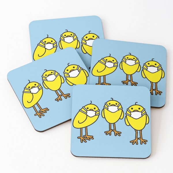 Item preview, Three Cute Chicks wearing Medical Masks designed and sold by CleverPencil.