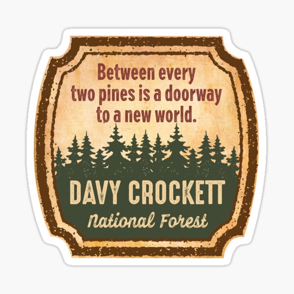 Davy Crockett National Forest Decal Sticker Explore Wanderlust Camping Hiking