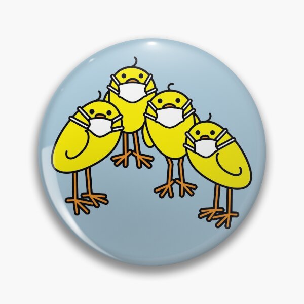 Item preview, Four Cute Yellow Chicks wearing Medical Masks designed and sold by CleverPencil.