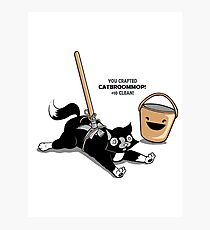 Cat Broom Mop | Geek Retro Gamer Photographic Print