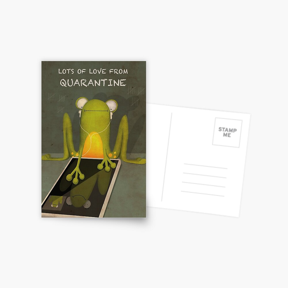 Postkarte Frosch mit Smartphone Postkarte
