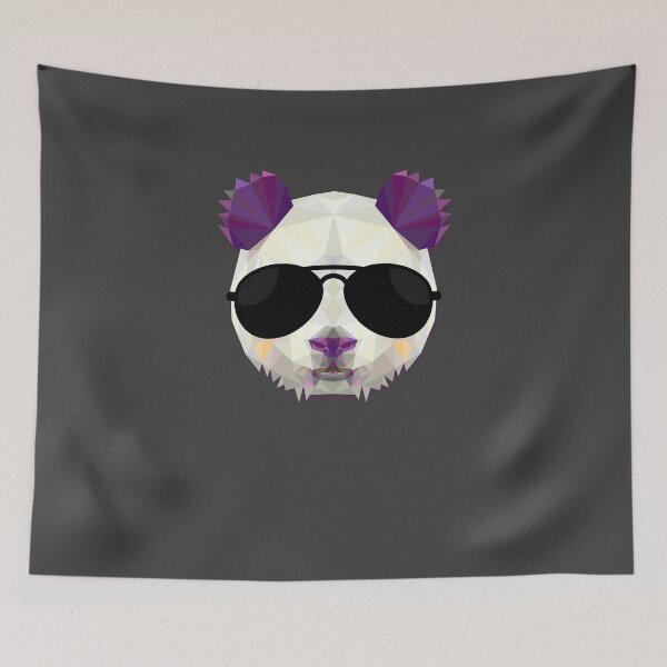 Item preview, Polygonal PANDA triangle triangular sunglasses animal print geometric art designed and sold by HEJAshirts.