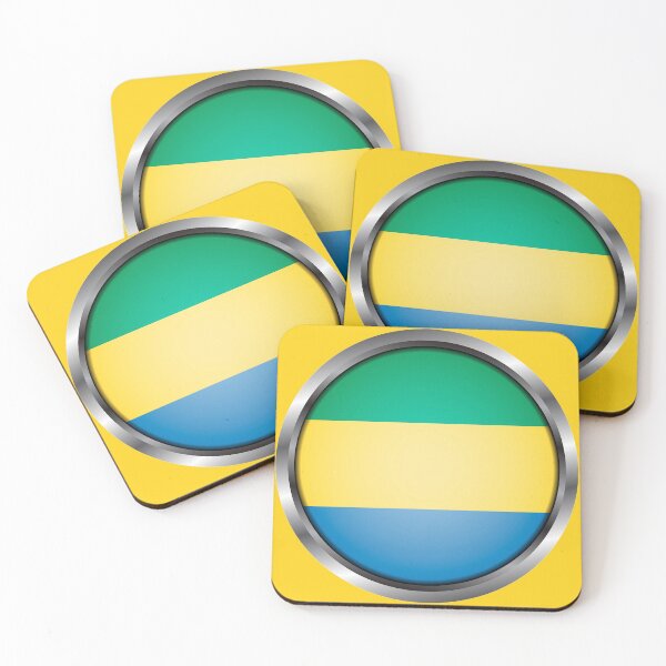 Item preview, Gabon Flag Round Metal Frame designed and sold by mattpanta.