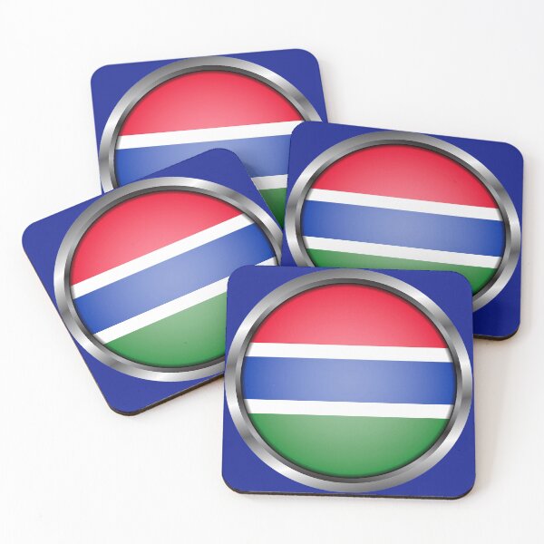 Item preview, Gambia Flag Round Metal Frame designed and sold by mattpanta.