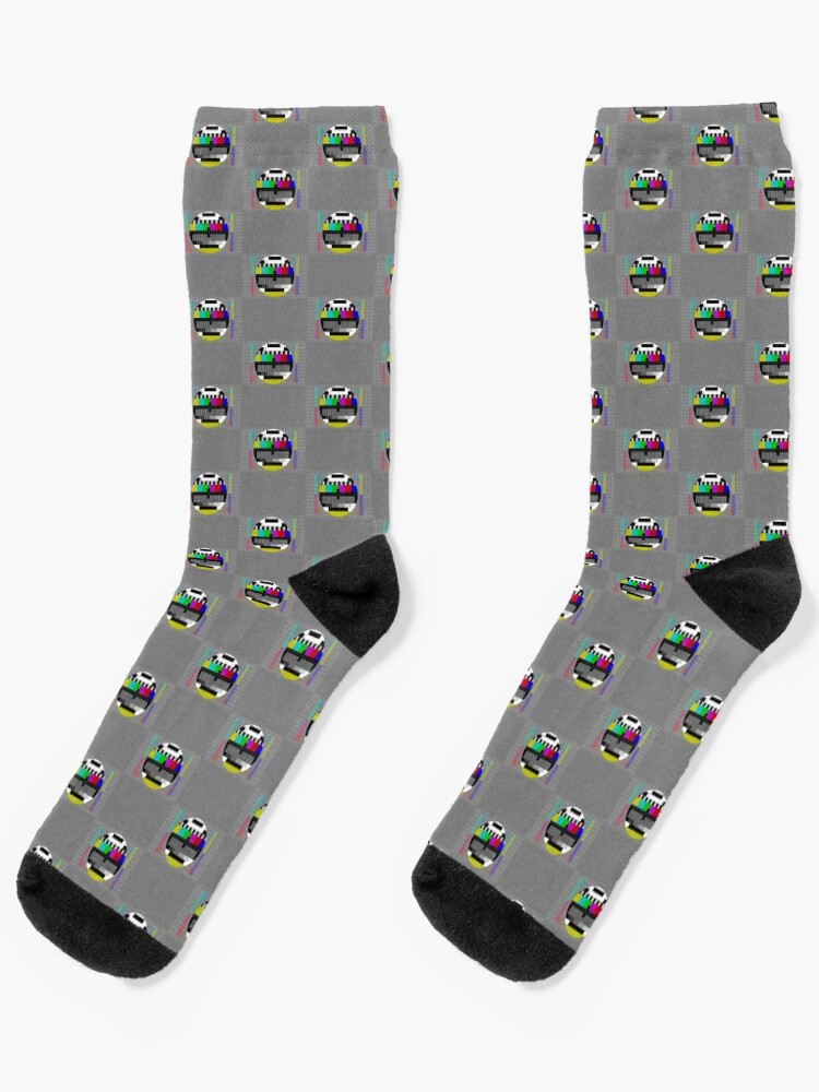 TV Test pattern Sheldon test card nerd geek design  Socks for