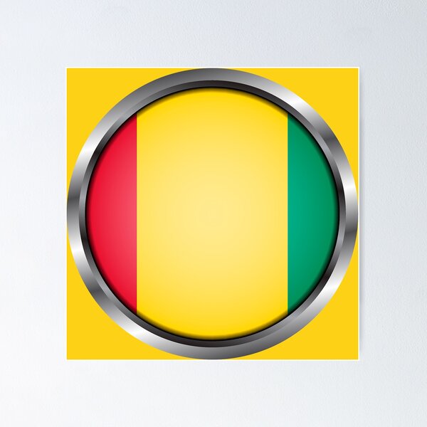 Item preview, Marco de metal redondo de bandera de Guinea designed and sold by mattpanta.