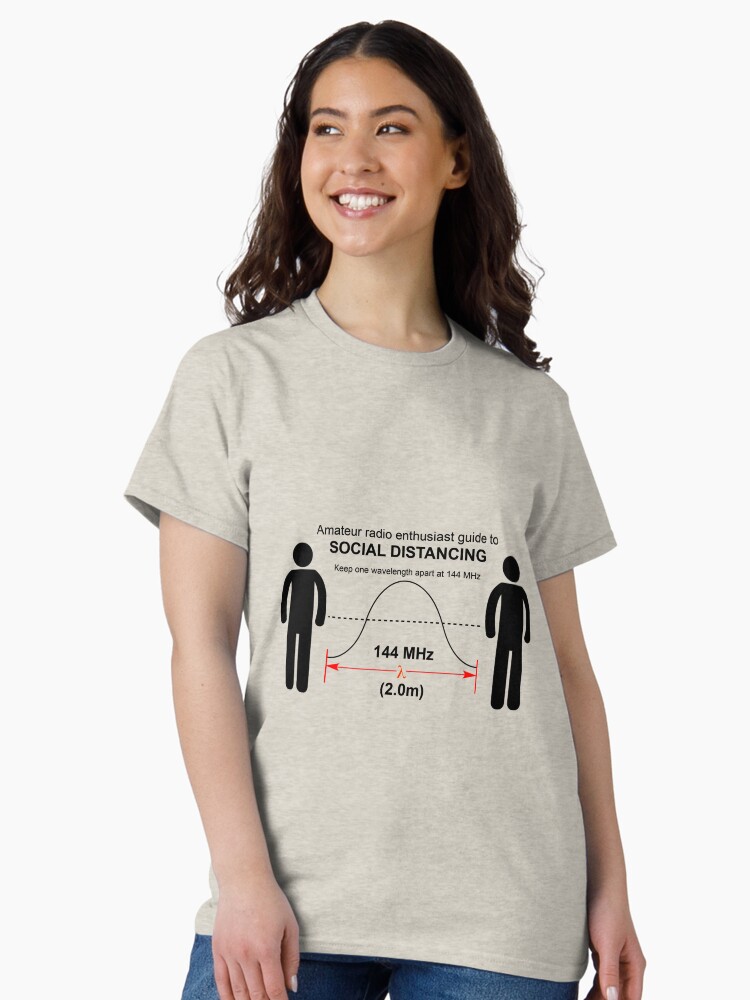 Thumbnail 2 of 7, Classic T-Shirt, Amateur radio Social Distancing designed and sold by Feek.
