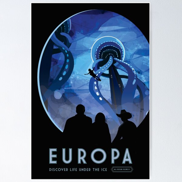 Item preview, EUROPA Discover Life Under the Ice! Jupiter Moon JPL NASA Space Program Visions of the Future designed and sold by retroposters.