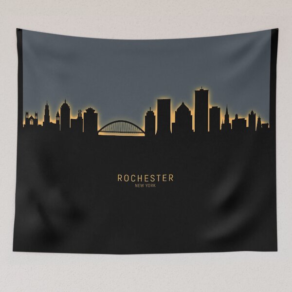 Aperçu de l'œuvre Rochester New York Skyline créée et vendue par ArtPrints.