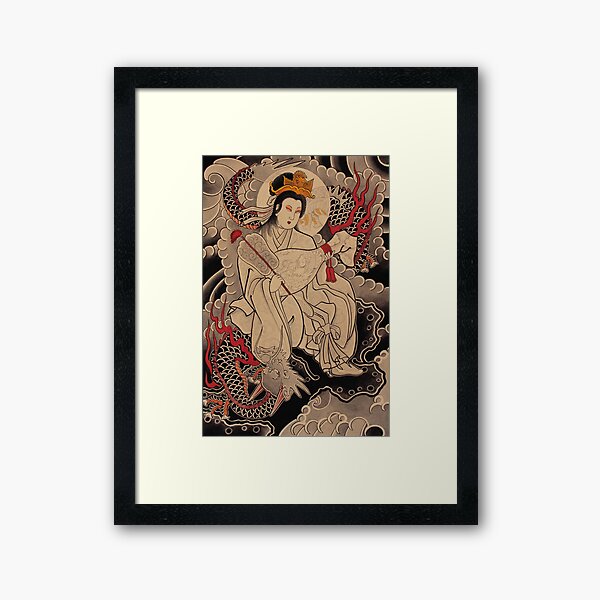 Traditional Japanese Irezumi Benten Framed Art Print