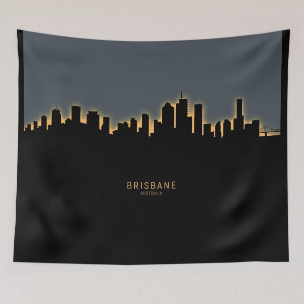 Aperçu de l'œuvre Brisbane Australia Skyline créée et vendue par ArtPrints.