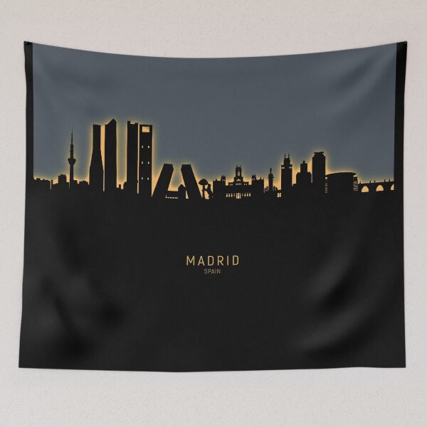Aperçu de l'œuvre Madrid Spain Skyline créée et vendue par ArtPrints.