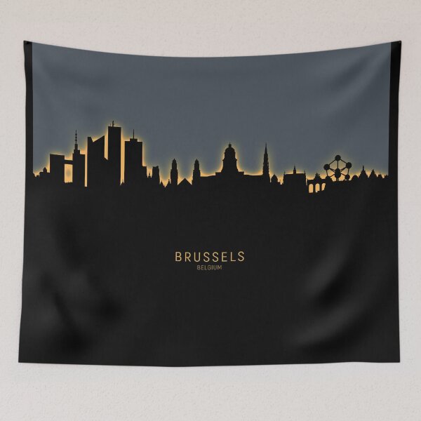 Item preview, Brussels Belgium Skyline designed and sold by ArtPrints.