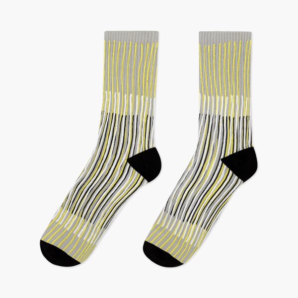 Item preview, Yellow Rising - Abstract Stripes in Yellow, Grey, Black & White designed and sold by micklyn.