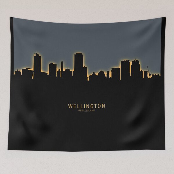 Item preview, Wellington New Zealand Skyline designed and sold by ArtPrints.