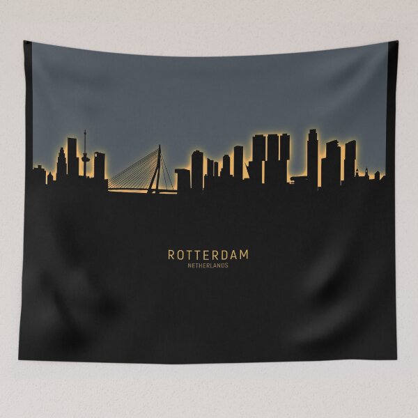 Item preview, Rotterdam The Netherlands Skyline designed and sold by ArtPrints.