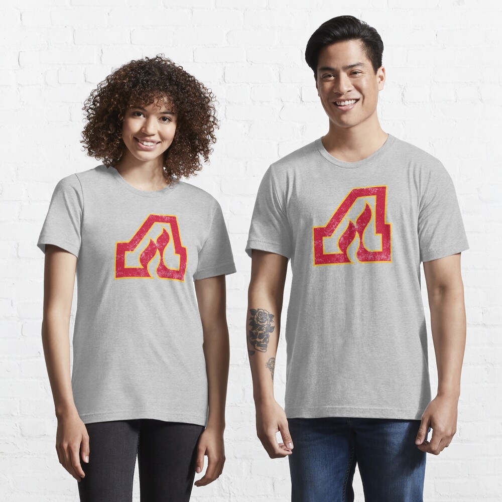Atlanta Flames Distressed Logo Defunct Hockey Team Retro Vintage Look Sports Tee Georgia Sports Old School Design Moved To Calgary T Shirt By Solissclothing Redbubble