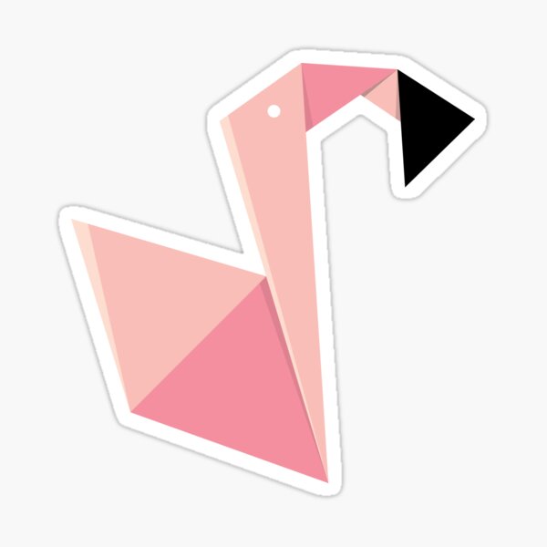 Origami Flamingo Sticker