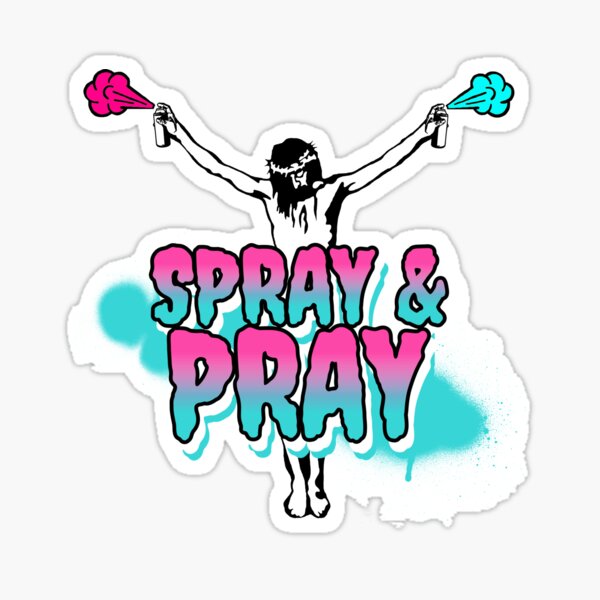 "Spray And Pray; Graffiti; Motif 2; " Sticker by StickerApe Redbubble