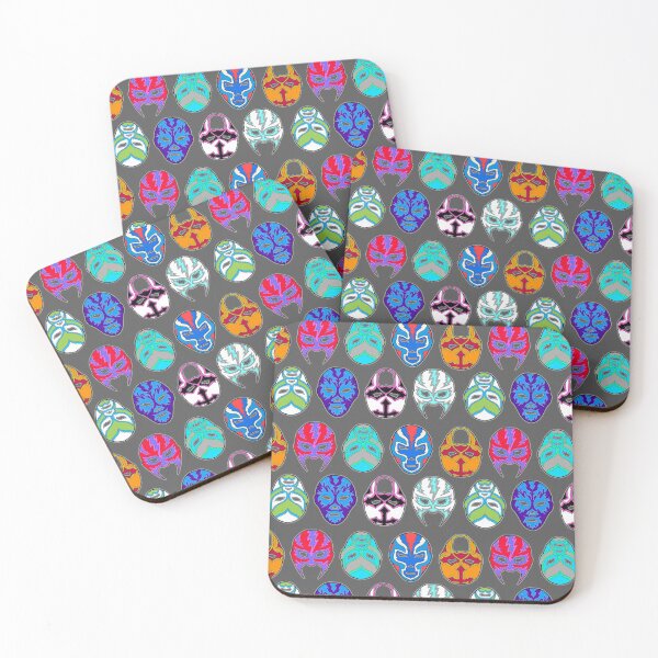 Item preview, luchador masks on gray designed and sold by Salt & Keep.