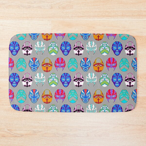 Item preview, luchador masks on light gray designed and sold by Salt & Keep.