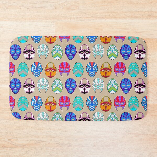 Item preview, luchador masks on khaki designed and sold by Salt & Keep.