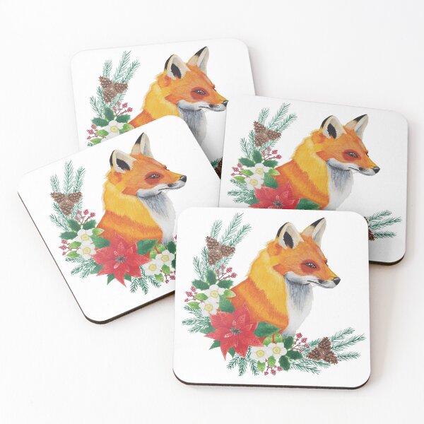 Item preview, Christmas fox watercolour designed and sold by By Kelly Attenborough.