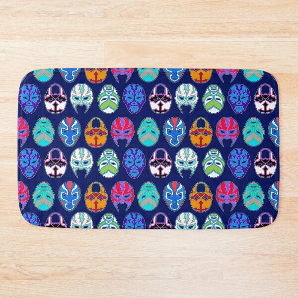 Item preview, luchador masks on navy designed and sold by Salt & Keep.