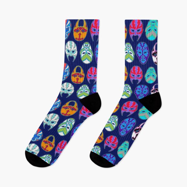 Item preview, luchador masks on navy designed and sold by Salt & Keep.