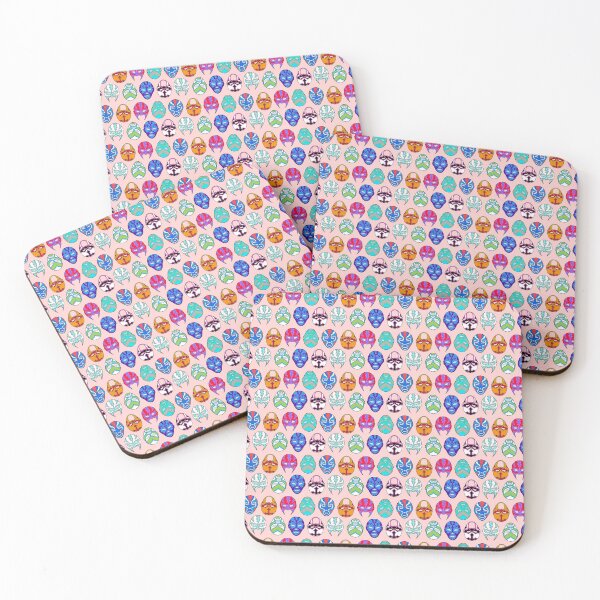Item preview, luchador masks on pink designed and sold by Salt & Keep.