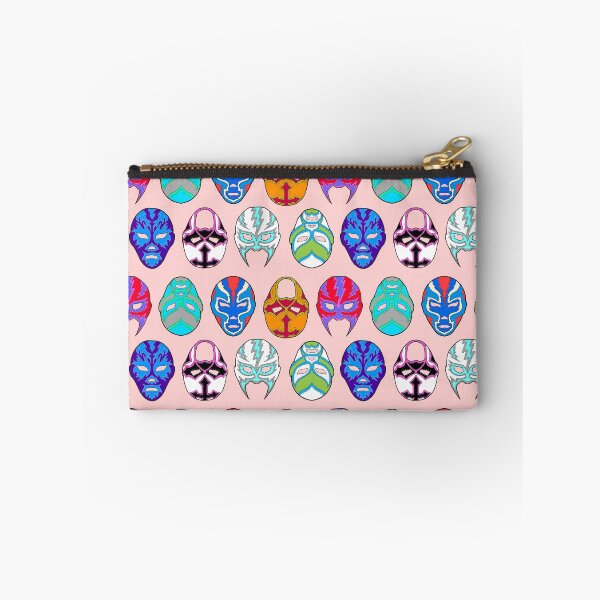 Item preview, luchador masks on pink designed and sold by Salt & Keep.