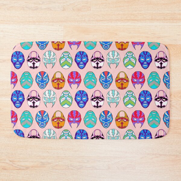 Item preview, luchador masks on pink designed and sold by Salt & Keep.