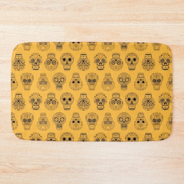 Item preview, Sugar Skulls  - line drawing on gold designed and sold by Salt & Keep.