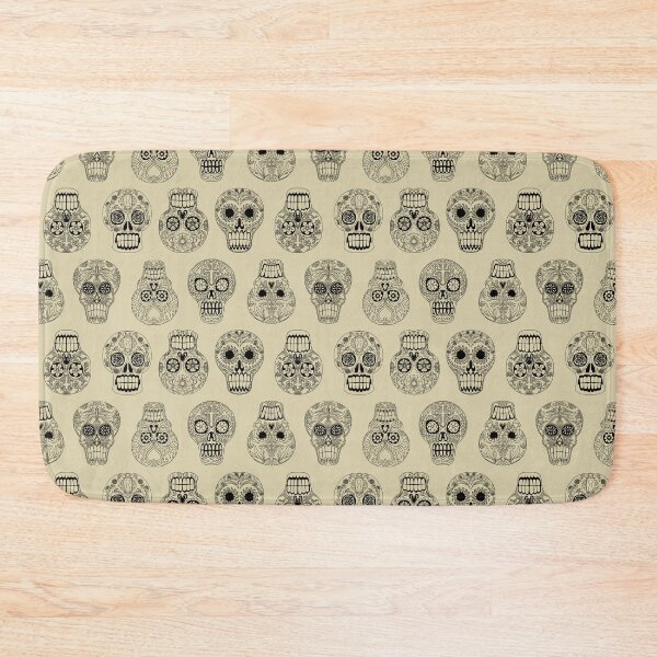 Item preview, Sugar Skulls  - line drawing on khaki designed and sold by Salt & Keep.