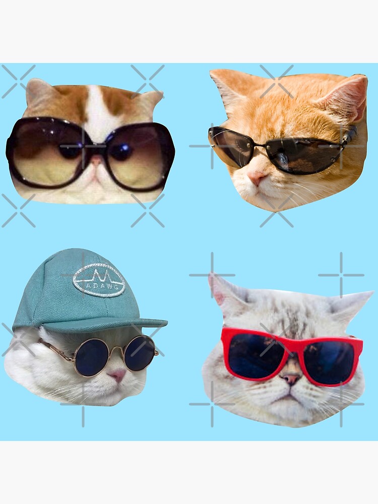 "Cats With Glasses Stickers Pack" Canvas Print for Sale by saracreates