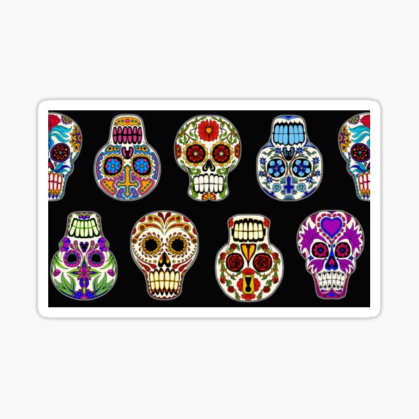 Item preview, Sugar Skulls on black designed and sold by Salt & Keep.