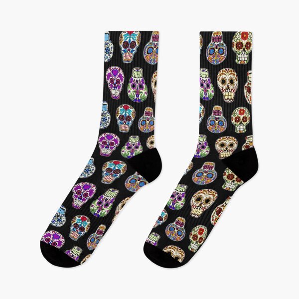 Item preview, Sugar Skulls on black designed and sold by Salt & Keep.